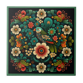 Azulejo Estilo Art deco flor patrón pájaro cerámica