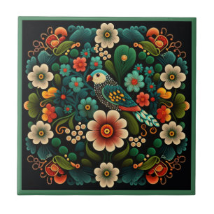 Azulejo Estilo Art deco flor patrón pájaro cerámica