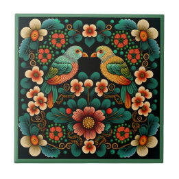 Azulejo Estilo Art deco flor patrón pájaro cerámica