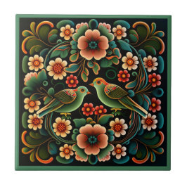 Azulejo Estilo Art deco flor patrón pájaro cerámica