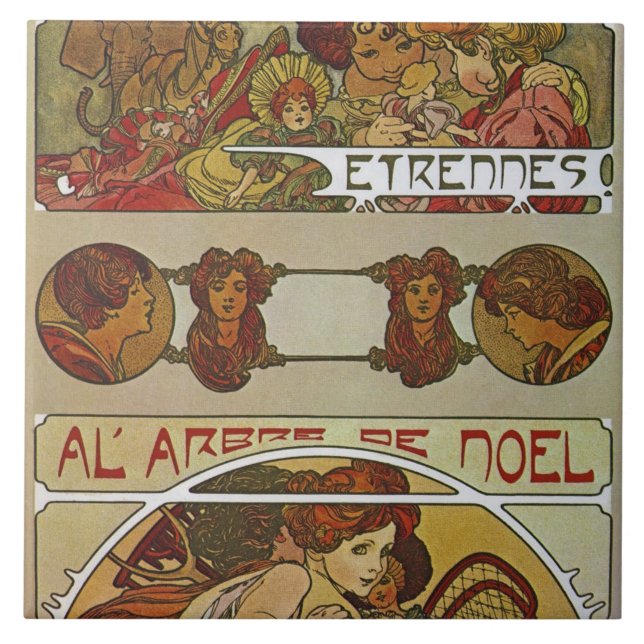 Azulejo Estilo Art Nouveau, mucha (Frente)