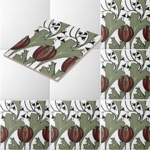 Azulejo Estilo Arts & Crafts Patrón Floral Petworth