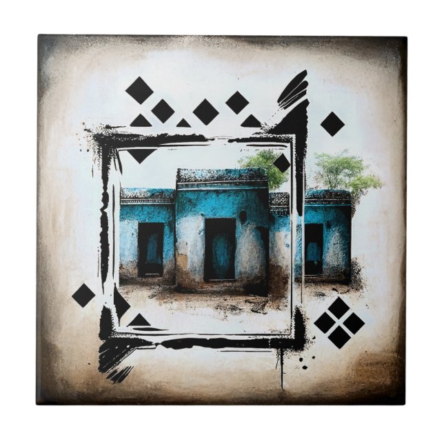 Azulejo Estilo bauhaus de las chozas egipcias (Frente)