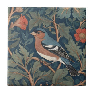 Azulejo Estilo Chaffinch William Morris Izquierda mirando 