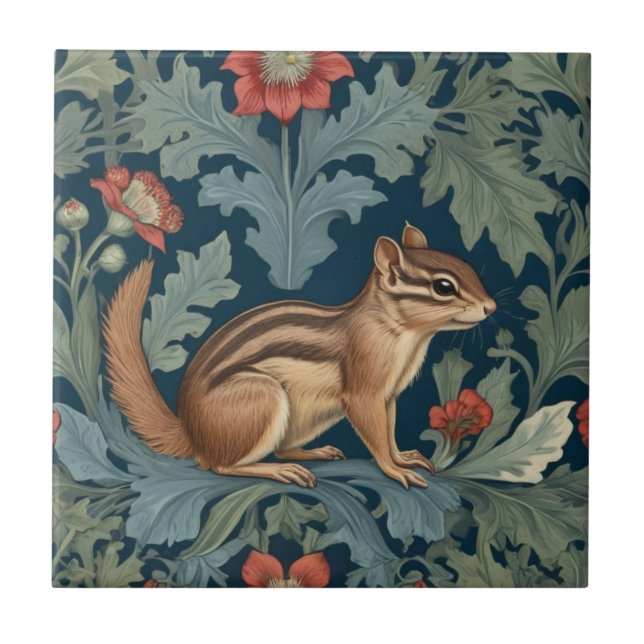 Azulejo Estilo Chipmunk William Morris Derecha frente a Le (Frente)