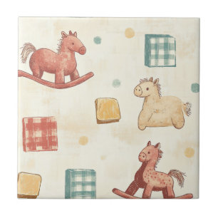Azulejo Estilo de Caballo de Balanza de Cuadro Escocés Sua