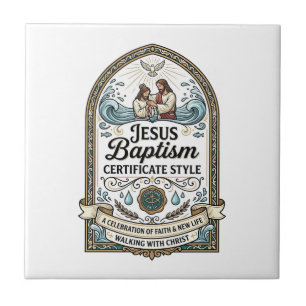Azulejo Estilo de Certificado de Bautismo de Jesús Certifi