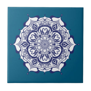Azulejo Estilo de China azul con criaturas