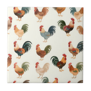 Azulejo Estilo de granja patrón de gallo vintage