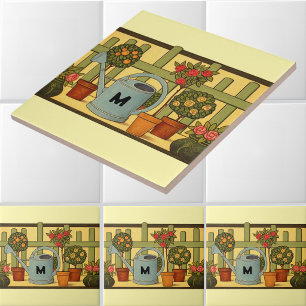 Azulejo Estilo de jardín de Artes y Oficios Friso de plant