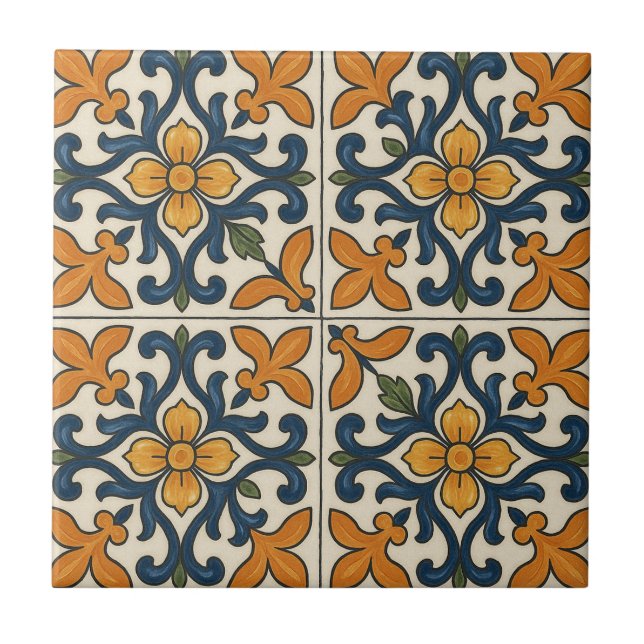 Azulejo Estilo de Talavera Español (Frente)