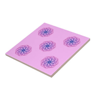 Azulejo Estilo Donut Rosado Y Líneas De Decoración Curva
