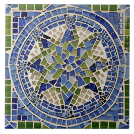 Azulejo Estilo español Simulación mosaico azul y verde