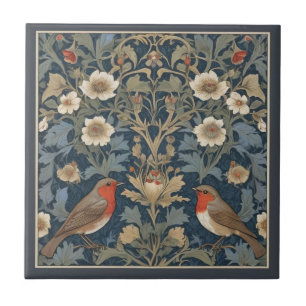 Azulejo Estilo europeo Robin Bird Couple William Morris