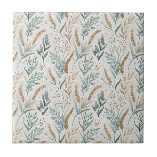 Azulejo Estilo floral de trigo y flores silvestres de camp
