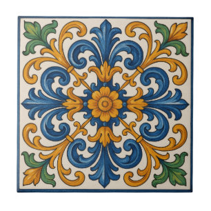 Azulejo Estilo floral mediterráneo