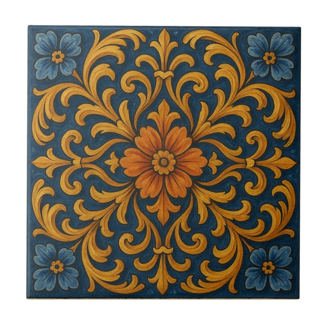 Azulejo Estilo floral toscano (Frente)
