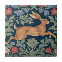 Azulejo Estilo Hare William Morris frente a floral