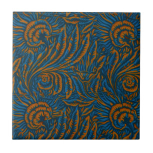 Azulejo Estilo hoja de acanto botánico de William Morris e