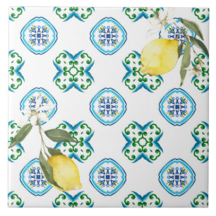 Azulejo Estilo italiano,azulejos,majolica,limón ,Impresión
