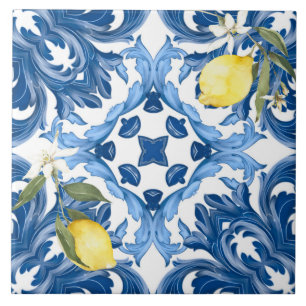 Azulejo Estilo italiano,azulejos,majolica,limón ,Impresión