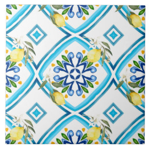 Azulejo Estilo italiano,azulejos,majolica,limón ,Impresión