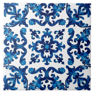 Azulejo estilo italiano, mediterráneo, mosaico, azul,