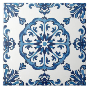 Azulejo estilo italiano, mediterráneo, mosaico, azul,