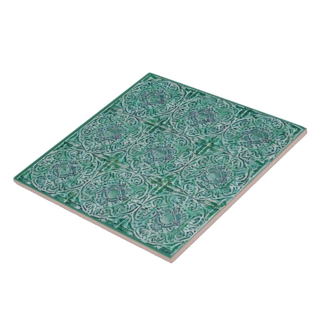 Azulejo Estilo maiolí verde (Lado)