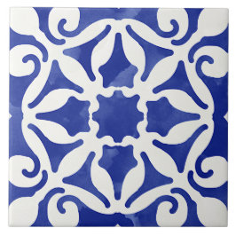 Azulejo Estilo Mediterráneo Decorativo Azul