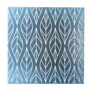Azulejo Estilo metálico azul blanco