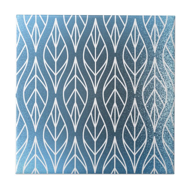 Azulejo Estilo metálico azul blanco (Frente)
