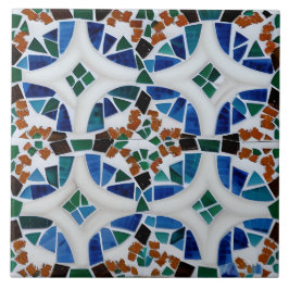 Azulejo Estilo mexicano Simula Mosaico Rojo Azul Blanco Ve