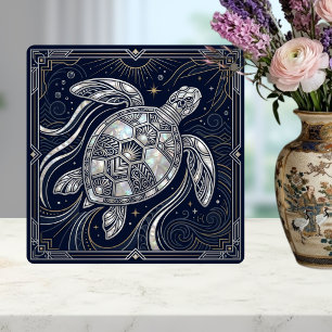 Azulejo Estilo Nácar Tortuga Marina Art Déco