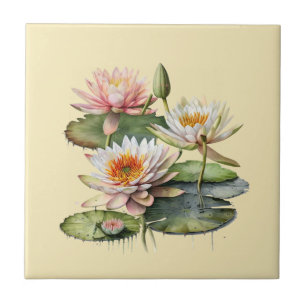 Azulejo Estilo Naturaleza Agua Lily Cerámica Tile