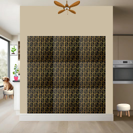 Azulejo Estilo Negro y Oro Geométrico Art Decó Tile