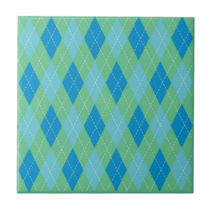 Azulejo Estilo Patrón Argyle Azul Verde Turquesa