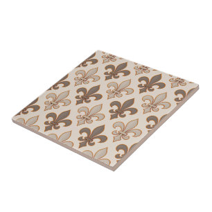 Azulejo Estilo Real Fleur-de-lis Tierra Neutral