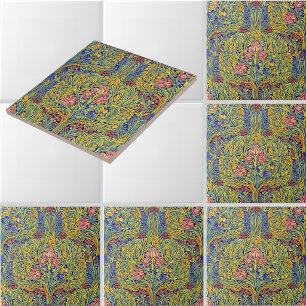 Azulejo Estilo Retro Artes y Oficios Patrón de pájaros en