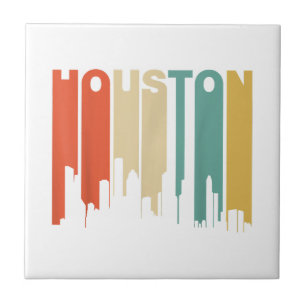 Azulejo Estilo retro de la silueta de Houston Texas de los