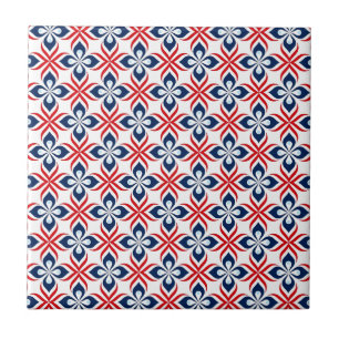 Azulejo Estilo retro rojo, blanco, y azul