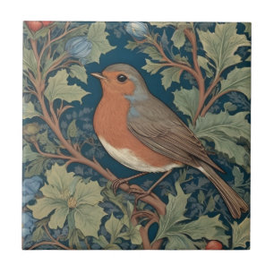 Azulejo Estilo Robin Bird William Morris a la izquierda