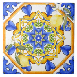 Azulejo Estilo siciliano, limones, majólica