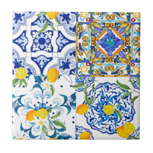 Azulejo Estilo siciliano, mayólica, limones