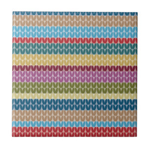 Azulejo Estilo tejido de rayas multicolores