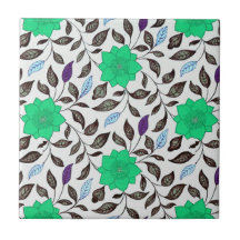 Estilo vintage Neo Mint China Poppy Floral Pattern