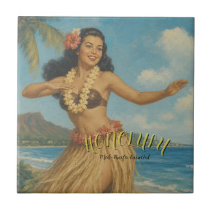 Azulejo Estilo Vintage Viaje a Hawaii