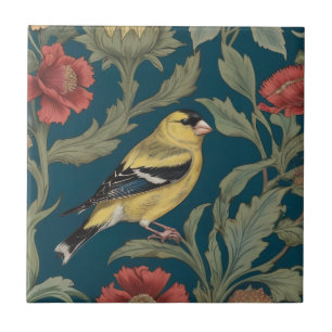 Azulejo Estilo William Morris Ave Goldfinch Americano Dere