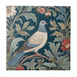 Azulejo Estilo William Morris Enfrente de Pigeon Bird