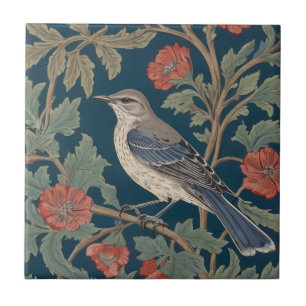Azulejo Estilo William Morris Izquierda frente a Mockingbi
